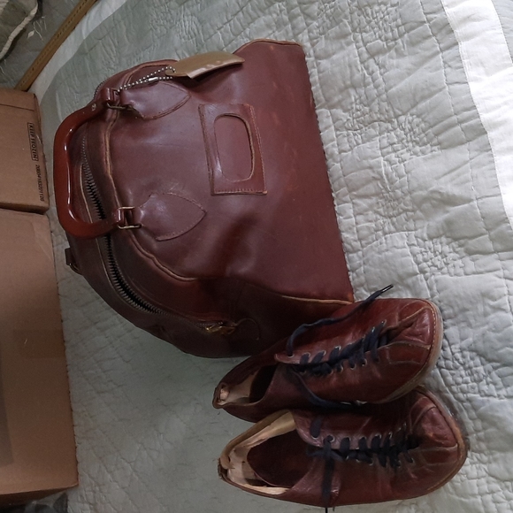 Crown Bags Rare Leather Bowling Ball Bagshoes Poshmark